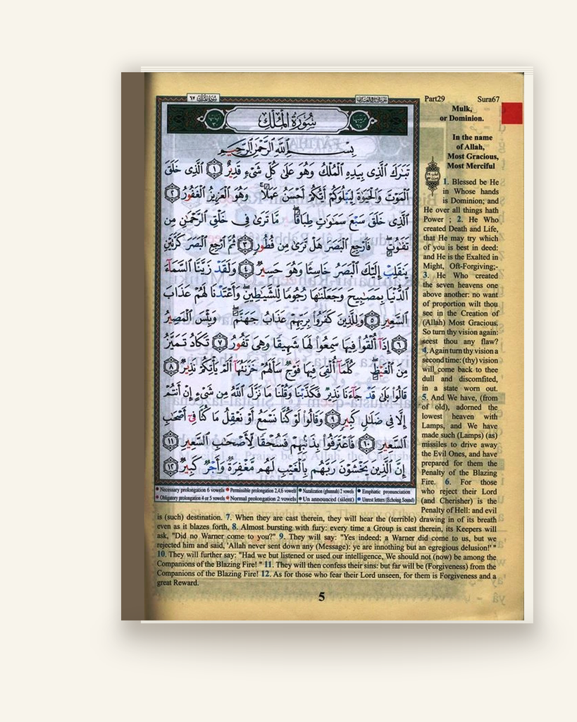 [ZZ-URD-009] سورہ ملک دو رنگ (انگریزی ترجمہ)